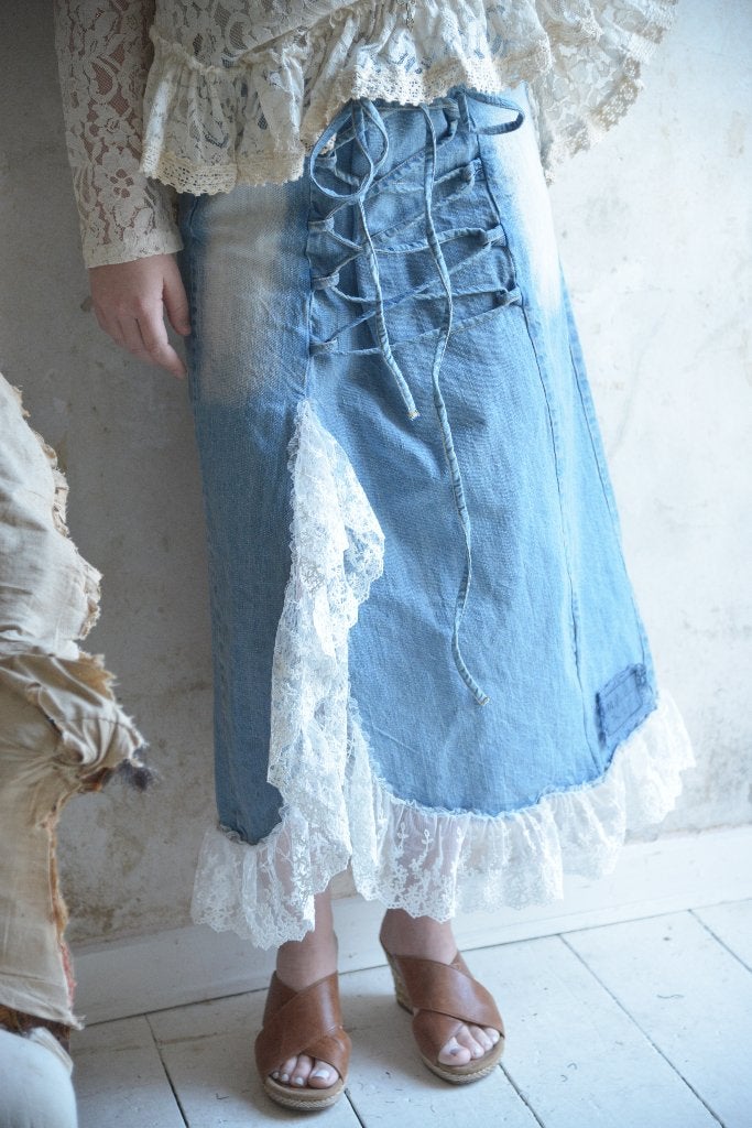Superleuke spijkerrok en prachtig wit kant, collectie JDL XL, Kleding | Dames, Rokken, Blauw, Failliet, Maat 46/48 (XL) of groter