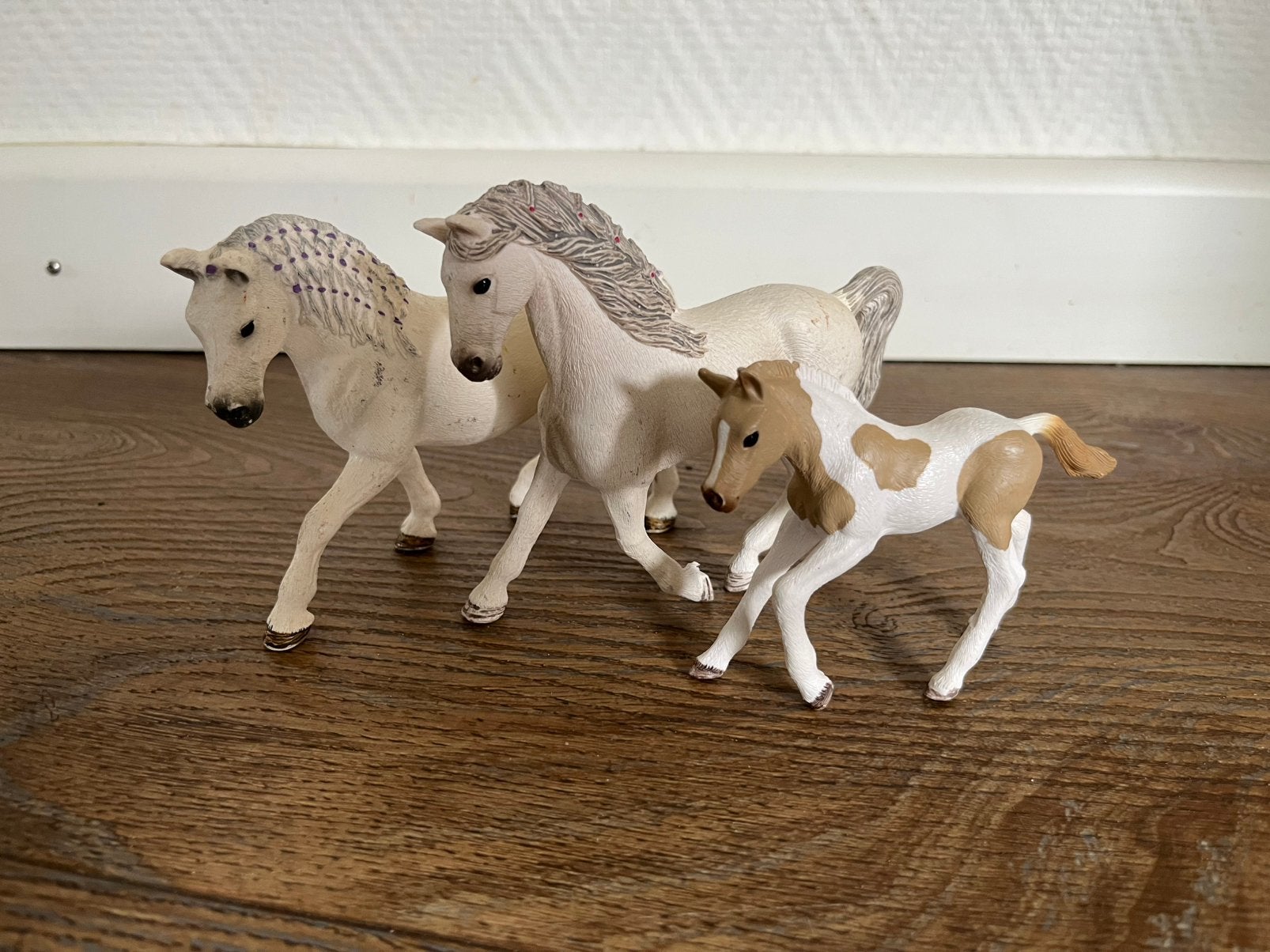 Schleich 3 witte paarden, Ophalen of Verzenden, Zo goed als nieuw