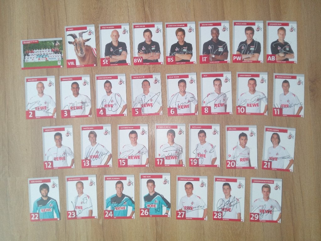Gesigneerde 2011-2012 set spelerskaarten van 1. FC Köln, Ophalen of Verzenden, Nieuw, Buitenlandse clubs, Spelerskaart