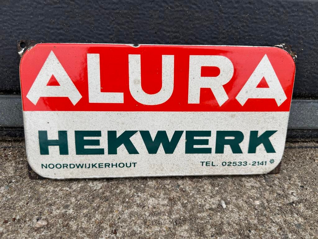 Alura Hekwerk Emaille Reclamebord, Ophalen of Verzenden