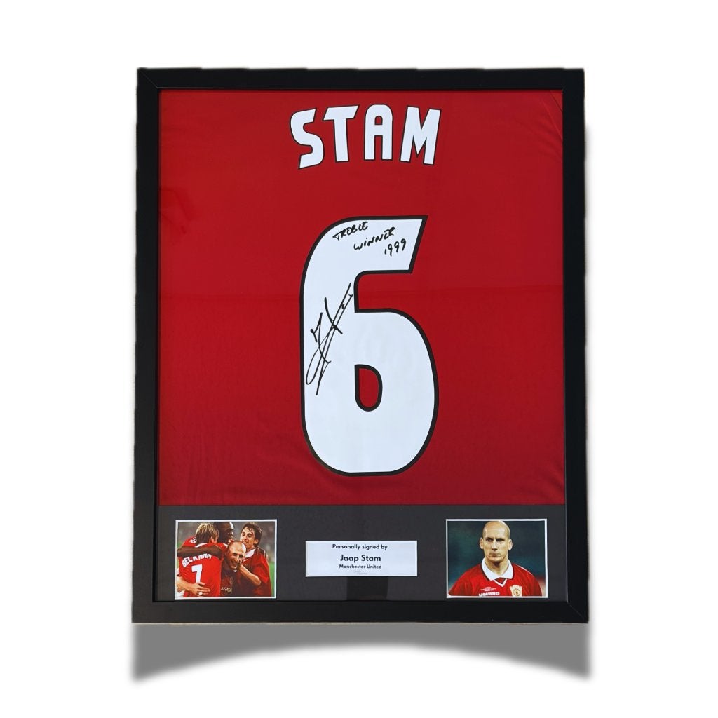 Jaap Stam - Man United - Gesigneerd & ingelijst shirt, Verzenden, Nieuw, Buitenlandse clubs, Shirt