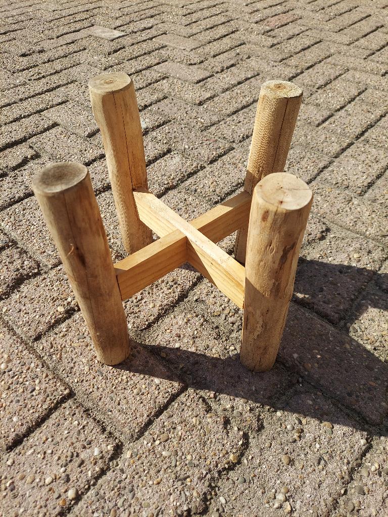 houten bloempot krukje plantenkrukje, Ophalen of Verzenden, Nieuw, Hout