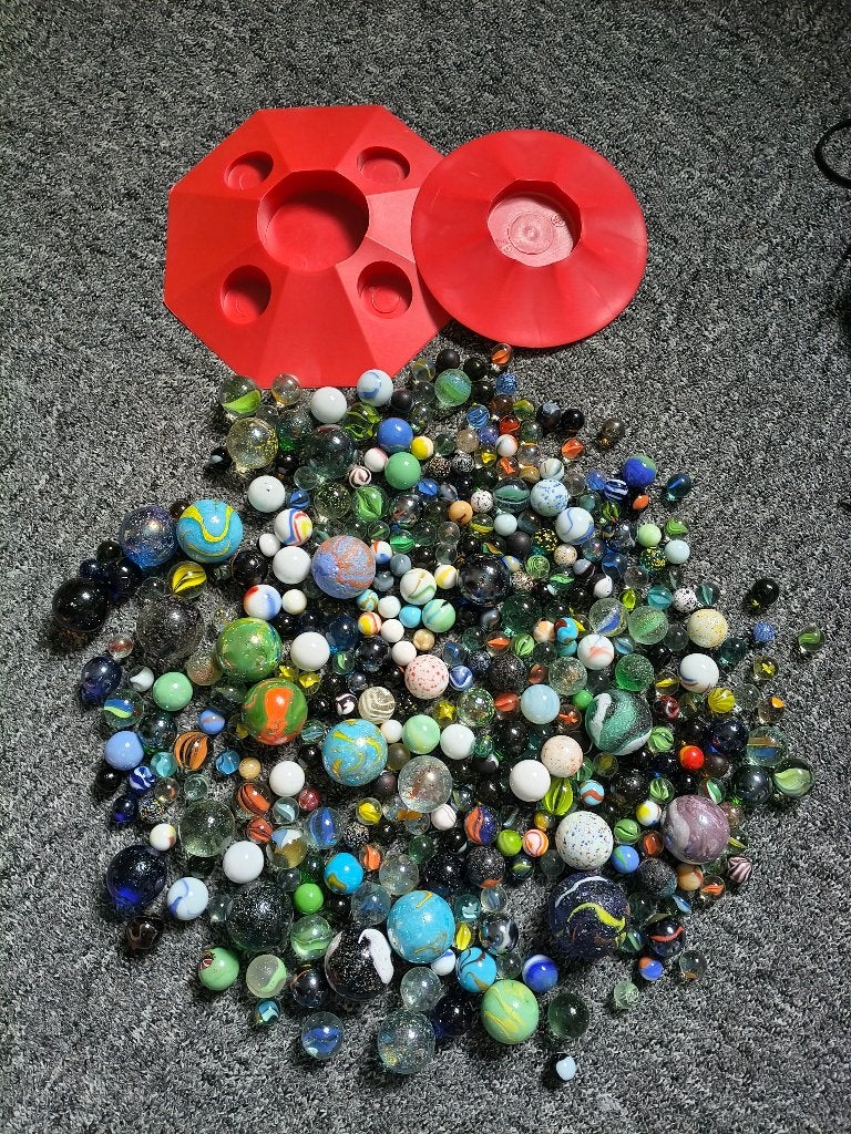 Knikkers en bonken met knikkerbakjes, Ophalen of Verzenden