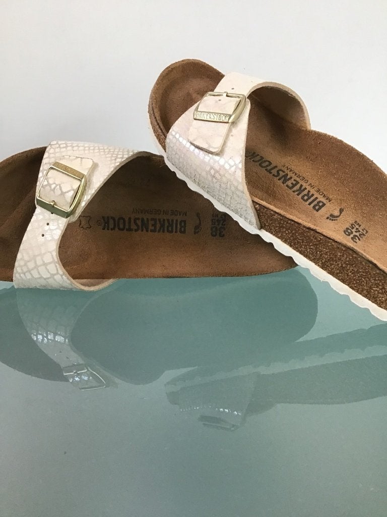Birkenstock 38 | Madrid beige | Gratis verzenden, Slippers, Verzenden, Beige, Zo goed als nieuw