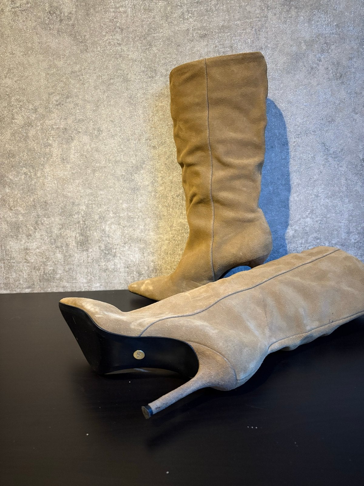 Suede Laarzen  maat 38, Hoge laarzen, Beige, Ophalen of Verzenden, Zo goed als nieuw