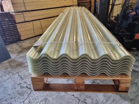 Polyester golfplaten lichtdoorlatend € 10,- per m2 incl. btw, Doe-het-zelf en Verbouw, Dakpannen en Dakbedekking, Ophalen, Overige materialen