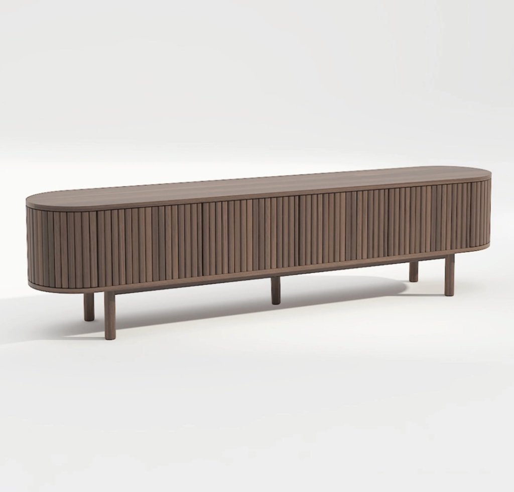 by fonQ Freya Tv-meubel B 200 cm - Walnoot | Van €699, nu, Byfonq, Byfonq, 150 tot 200 cm, Nieuw