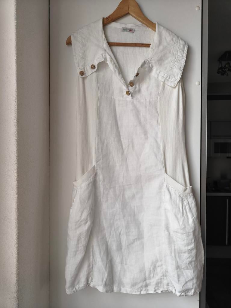 Witte jurk maat 38 van het merk Made in Italy, Maat 38/40 (M), Made in Italy, Wit, Ophalen of Verzenden
