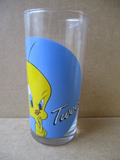 adv10502 tweety glas 2, Verzamelen, Ophalen, Looney Tunes, Gebruikt, Overige typen