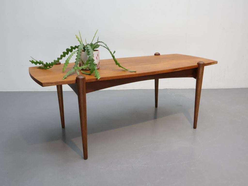 Vintage Salontafel Teak & Formica - Jaren '60 Mid-Century, Huis en Inrichting, Tafels | Salontafels, Ophalen, Teakhout, Gebruikt