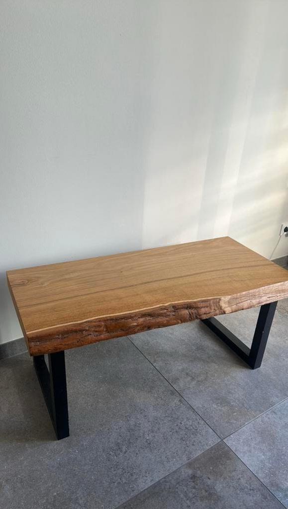Houten TV meubel, Ophalen, Zo goed als nieuw, Rechthoekig, 100 tot 150 cm