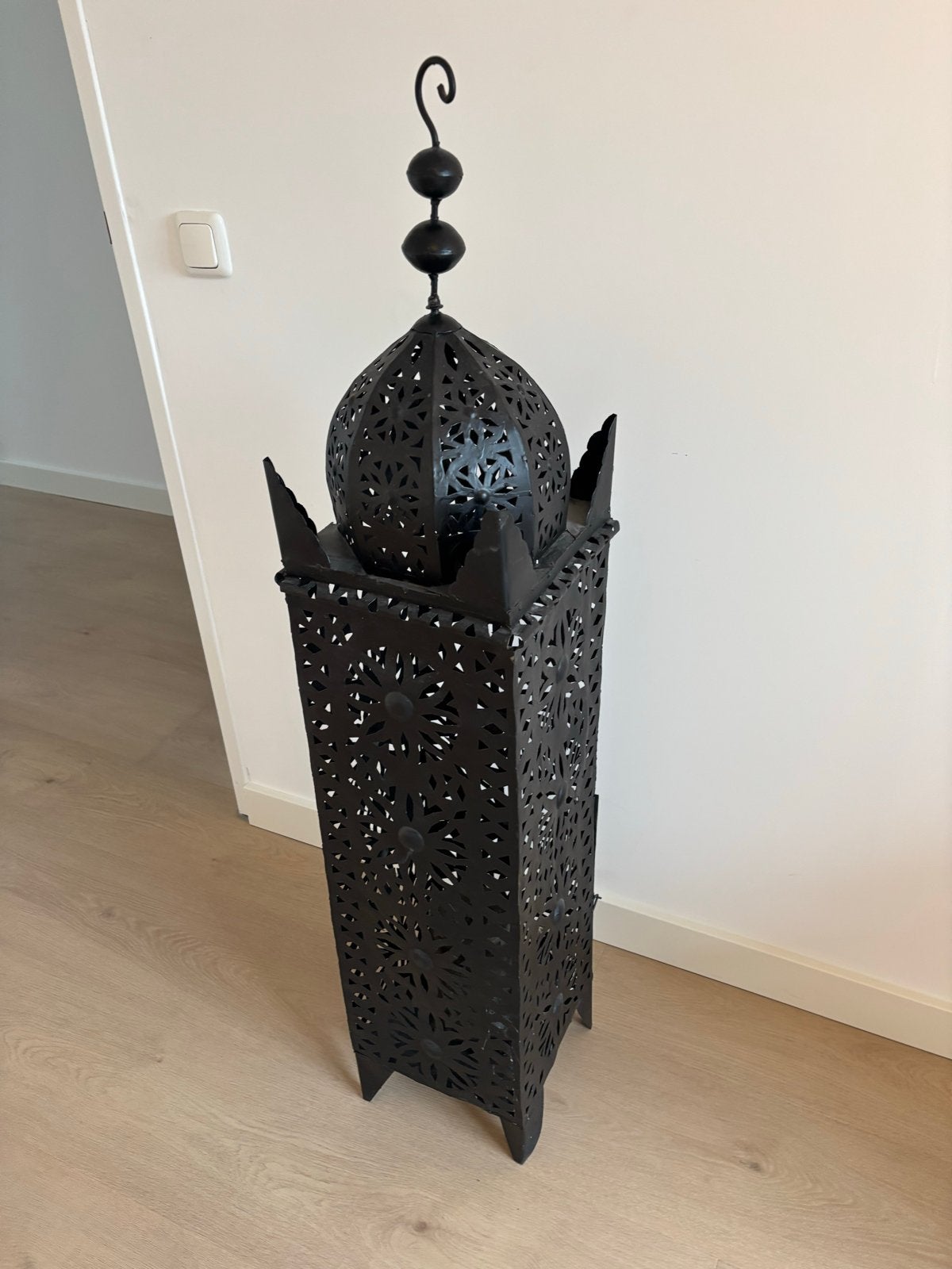 Marokkaanse lantaarn met deurtje voor kaars of lampje, Metaal, Bohemian, Overige merken, Gebruikt