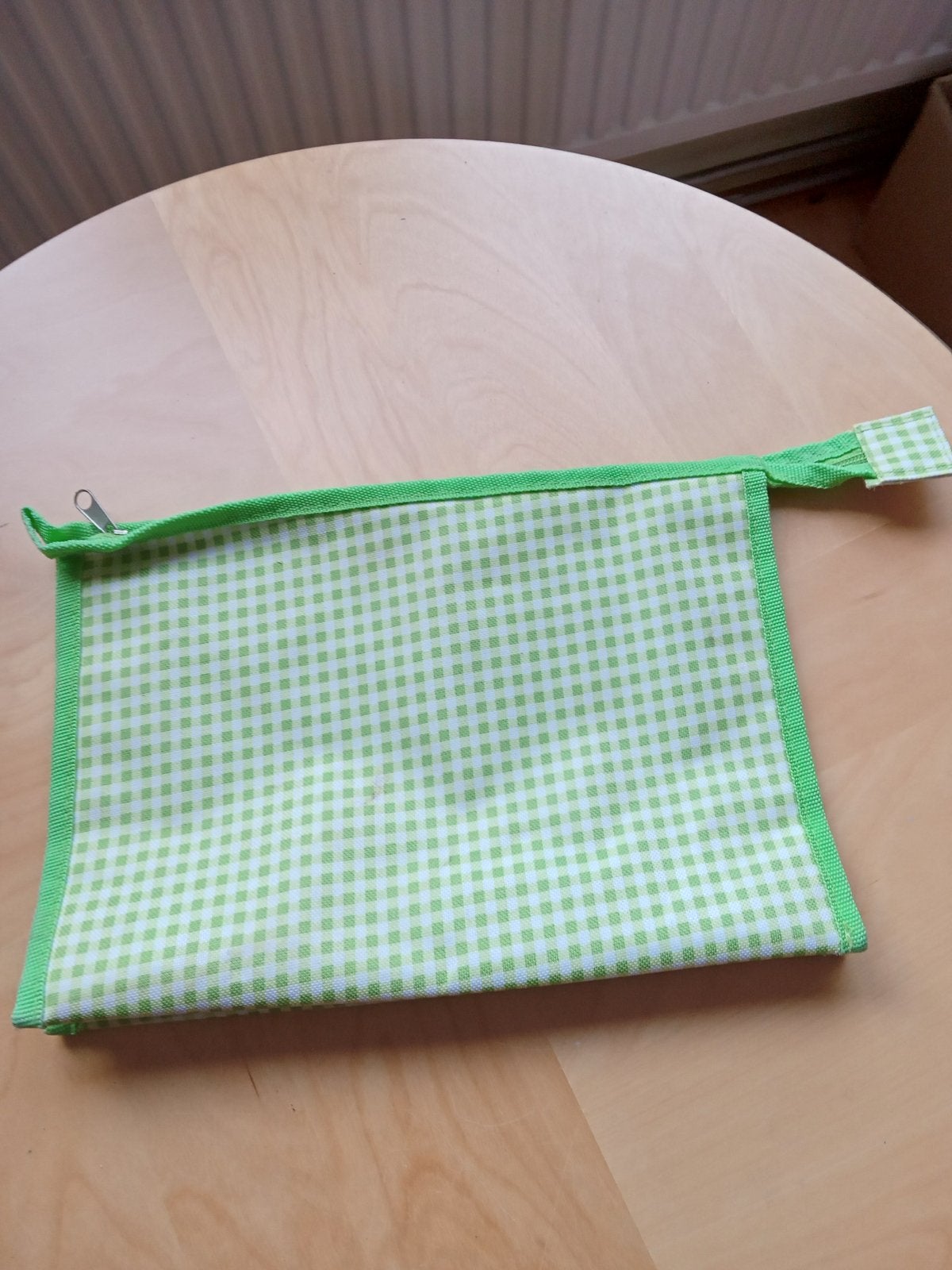 Groen geblokt etui/tasje met rits, Sieraden, Tassen en Uiterlijk, Ophalen of Verzenden, Gebruikt, Groen, Softcase