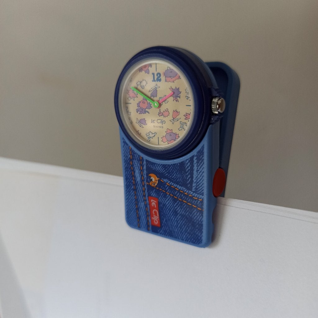 Le Clip Swiss quartz 80s horloge/pocket watch, Sieraden, Tassen en Uiterlijk, Overige merken, Staal, Verzenden, Zo goed als nieuw