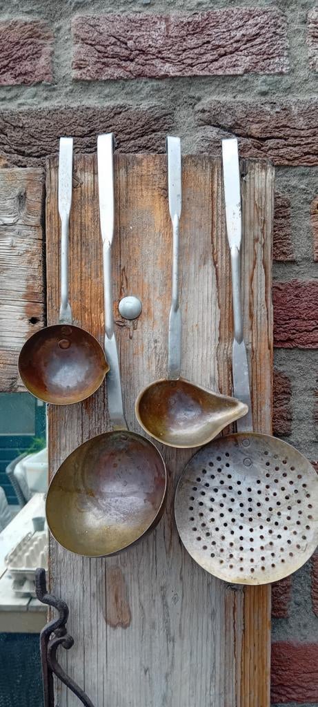 Vintage koperen serveer/opschep set, Ophalen of Verzenden