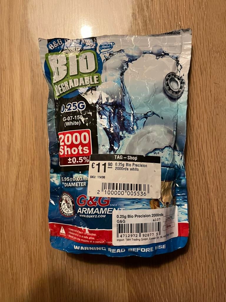 Airsoft bb balletjes 0.25gr  BIO precision G&G, Ophalen, Zo goed als nieuw