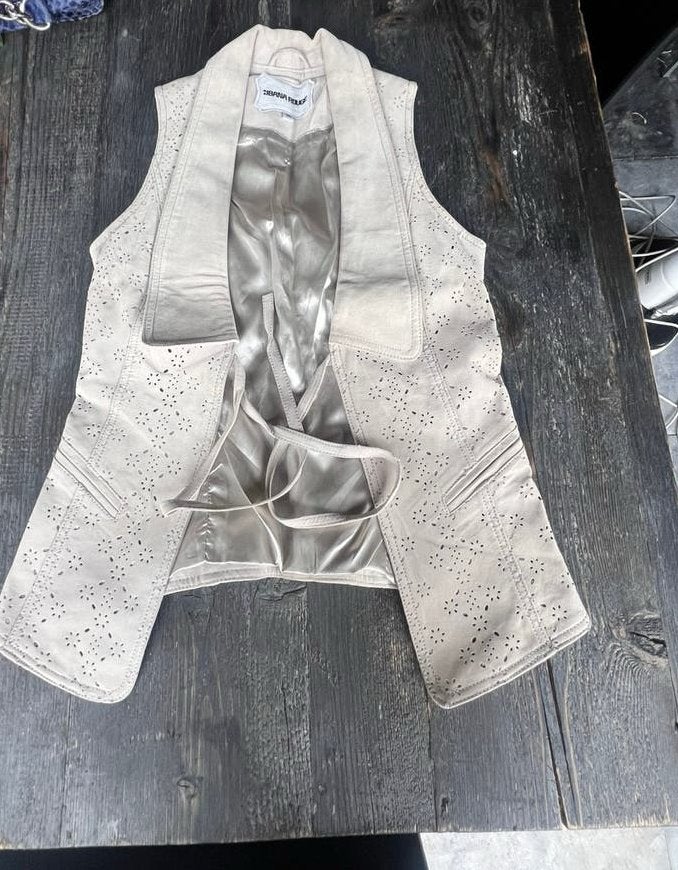IBANA ROUGE NIEUW MET KAARTJE ECHT LEREN GILET BEIGE MAAT S, Ophalen of Verzenden, Zo goed als nieuw