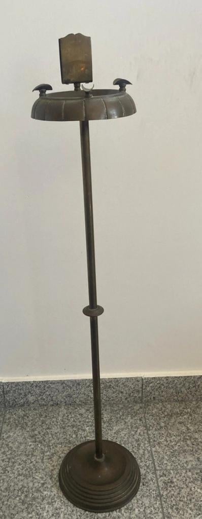 Antieke  Art deco Koperen Staande Asbak, Ophalen of Verzenden, Koper