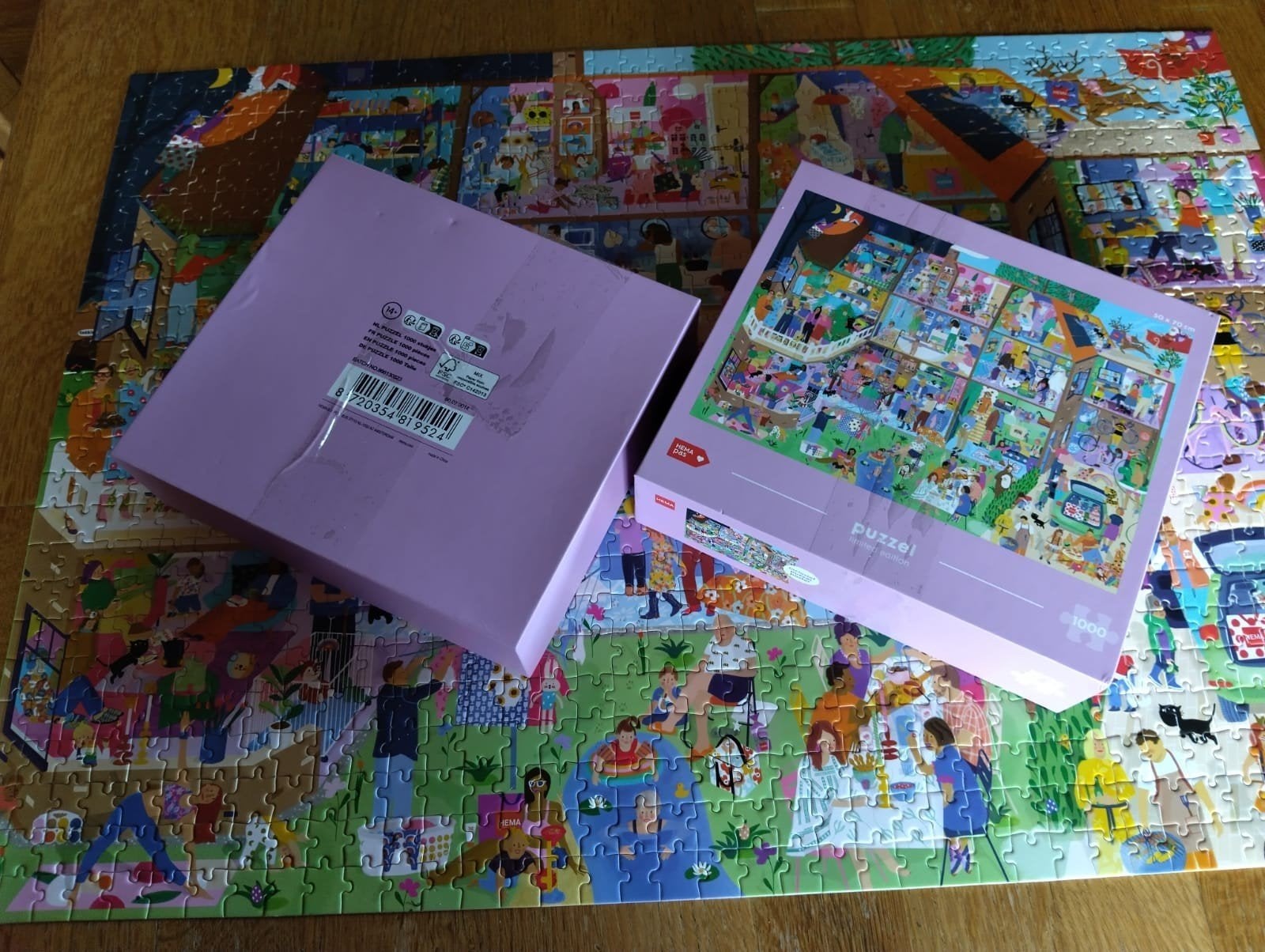 hema puzzel 1000 stukjes compleet, Ophalen of Verzenden, 500 t/m 1500 stukjes, Gebruikt