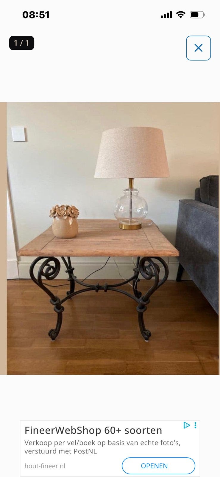Bijzettafel, Ophalen, Zo goed als nieuw, 25 tot 50 cm, 50 tot 100 cm