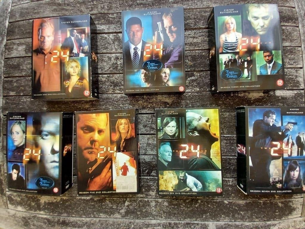 Serie 24 dvd-sets, seizoen 1 tm 7, Cd's en Dvd's, Vanaf 12 jaar, Ophalen of Verzenden, Zo goed als nieuw, Actiethriller