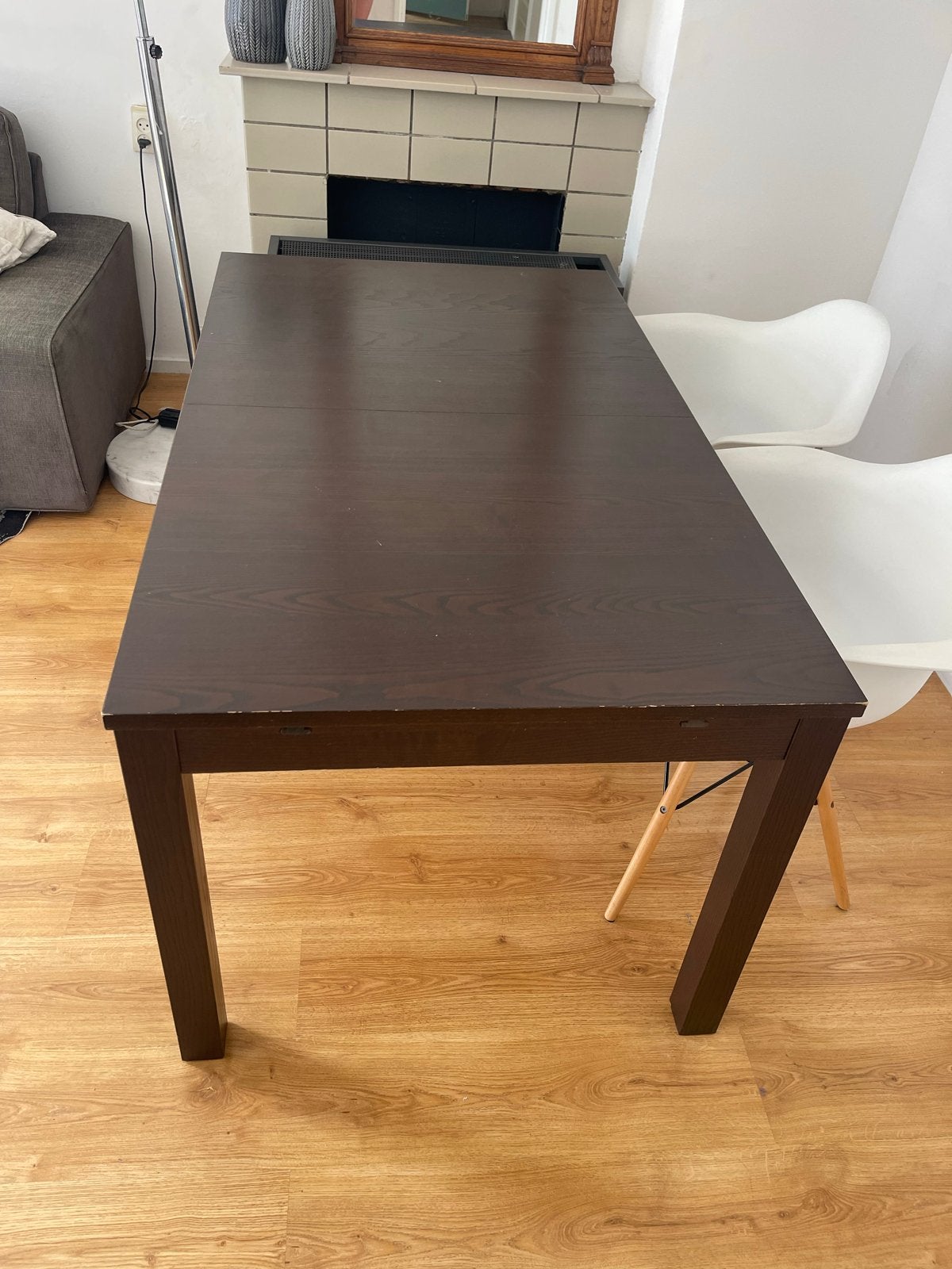 Gratis IKEA Bjursta uitschuifbare eettafel - Donkerbruin, Huis en Inrichting, Tafels | Eettafels, Ophalen, Gebruikt, 100 tot 150 cm