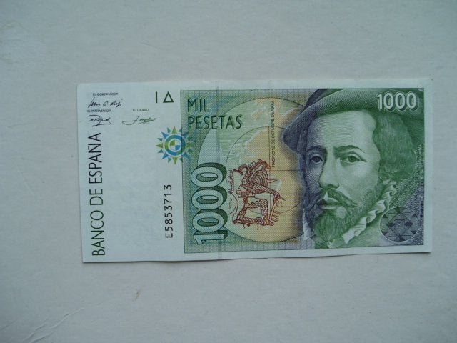 1349. Spanje, 1.000 pesetas 1992 Hernán Cortés., Postzegels en Munten, Verzenden, Overige landen, Los biljet