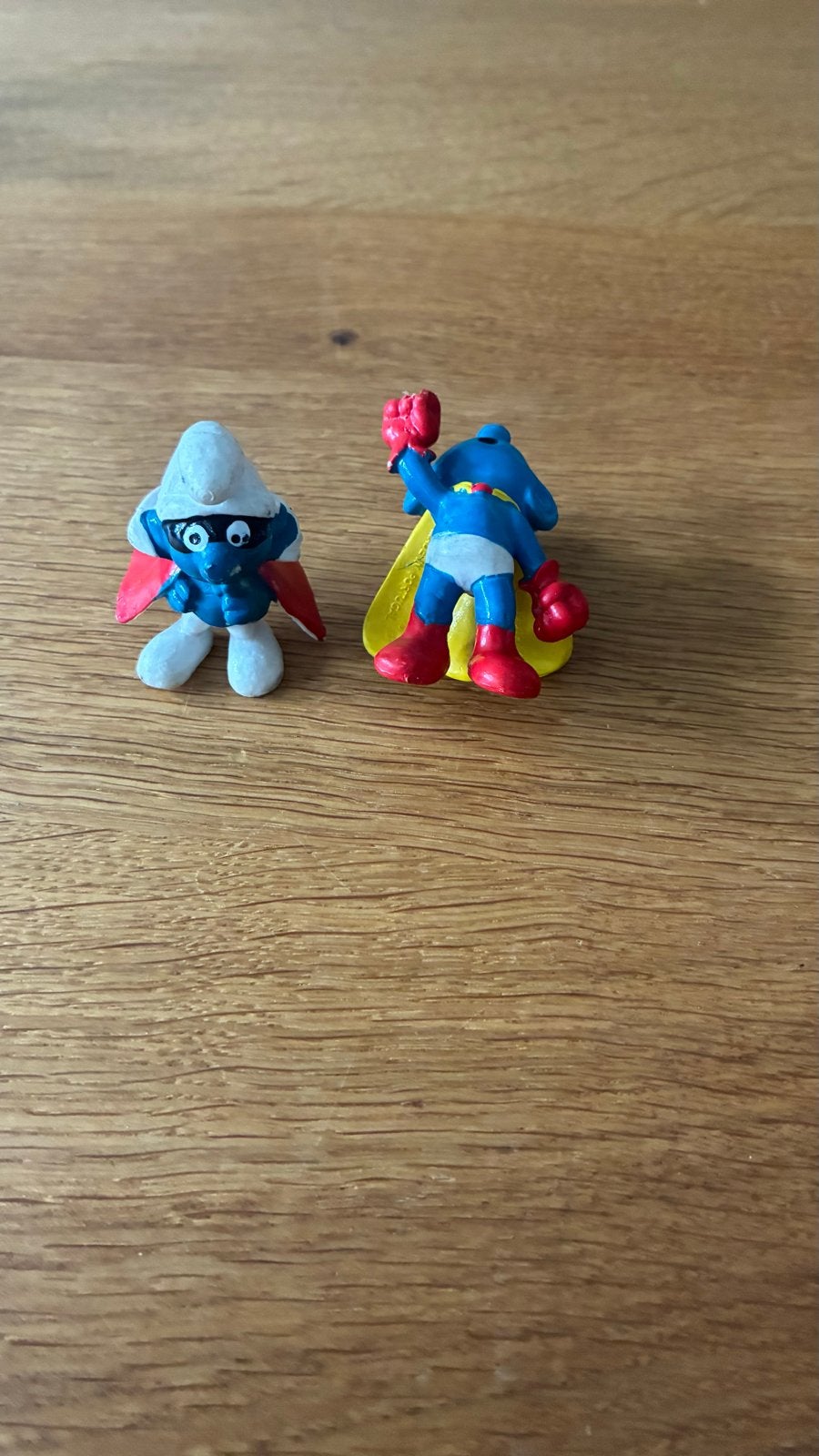 Smurfen beeldjes: Brilsmurf en Potige Smurf, Verzamelen, Ophalen of Verzenden, Gebruikt, Verschillende Smurfen, Poppetje, Figuurtje of Knuffel