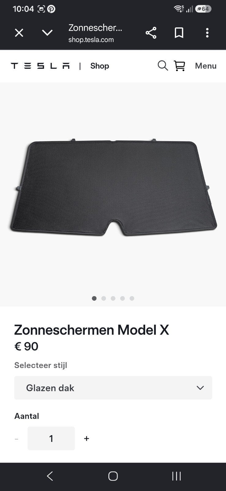 Zonnescherm voorruit Tesla model X, Ophalen, Nieuw