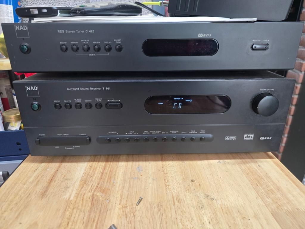 NAD Receiver T761 & Tuner C420 - Los of samen te koop, Audio, Tv en Foto, Tuners, Ophalen, Gebruikt, Analoog