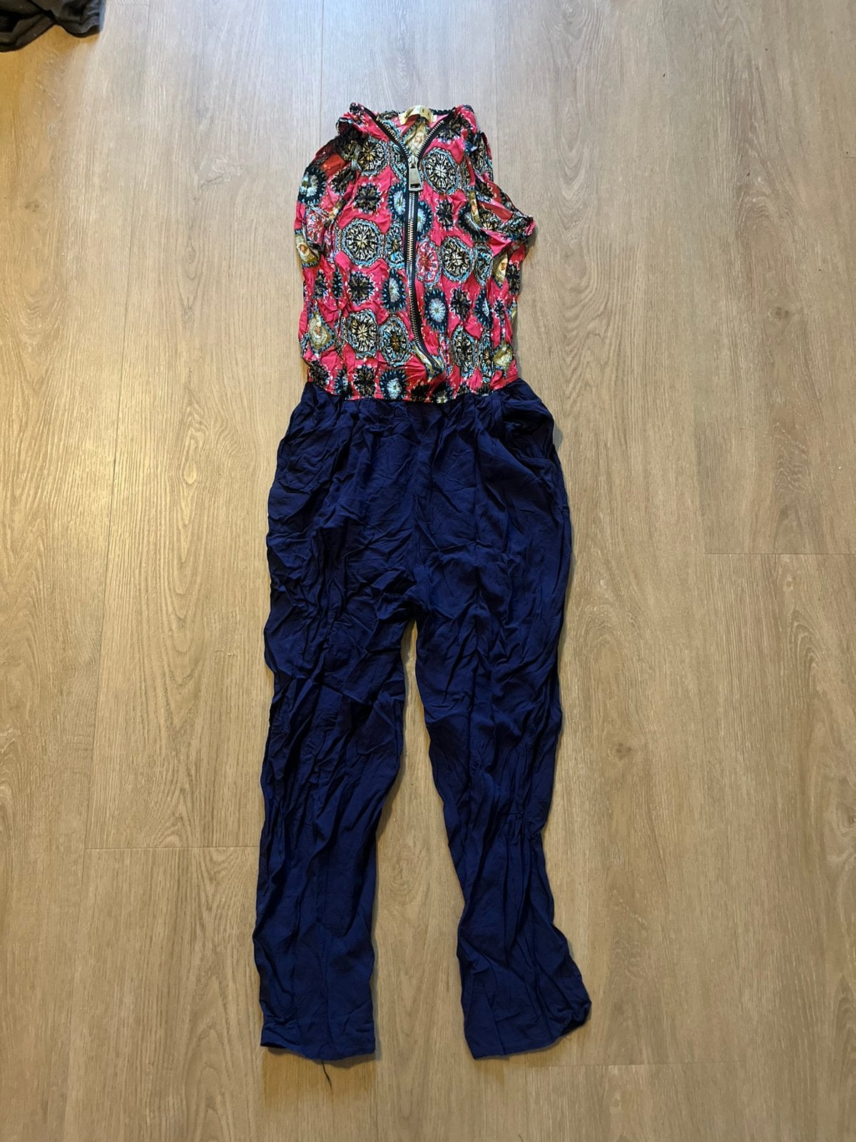 Broekpak jumpsuit maat L zgan paars roze, Ophalen of Verzenden, Zo goed als nieuw, Maat 38/40 (M), Paars