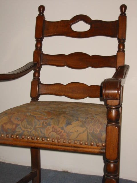 Eettafel , 4 stoelen en bijbehorende zitfauteuil, Ophalen, Gebruikt, 4 tot 6 stoelen