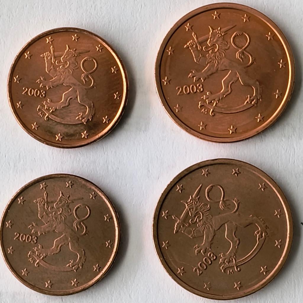 Finland 1+2 cent 2003, Ophalen of Verzenden, Finland, 1 cent, Setje