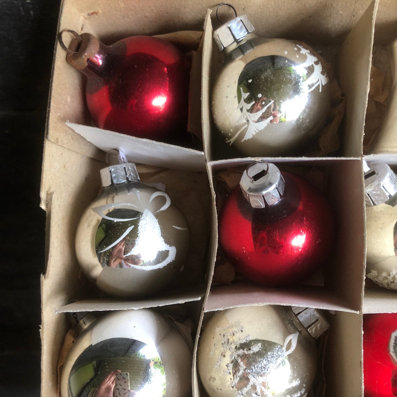 Doos met 20 oude kerstballen, Ophalen of Verzenden