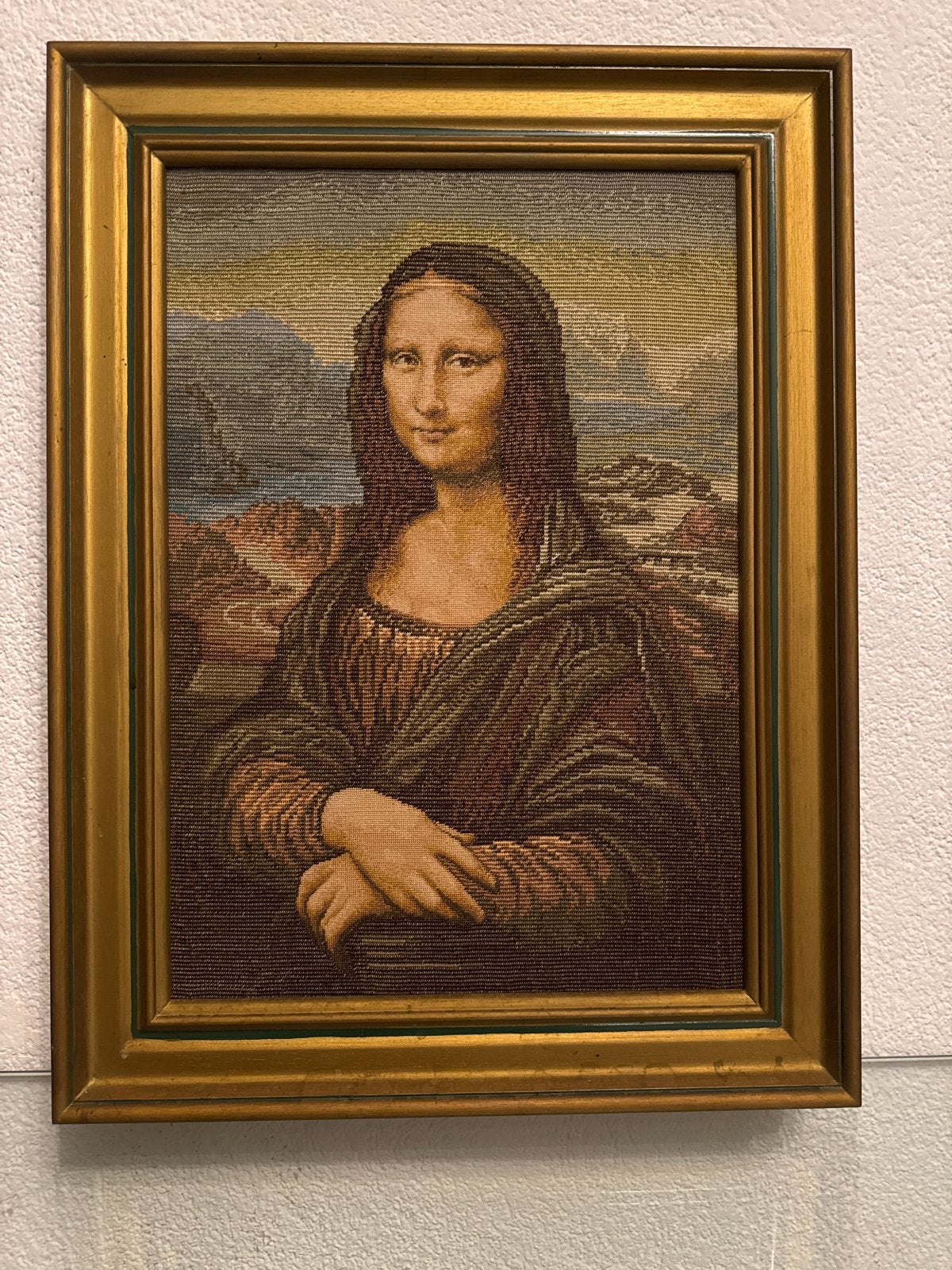 Mona Lisa wandtapijt in lijst, Portret of Personen, Ophalen of Verzenden, Klassiek, Ingelijst