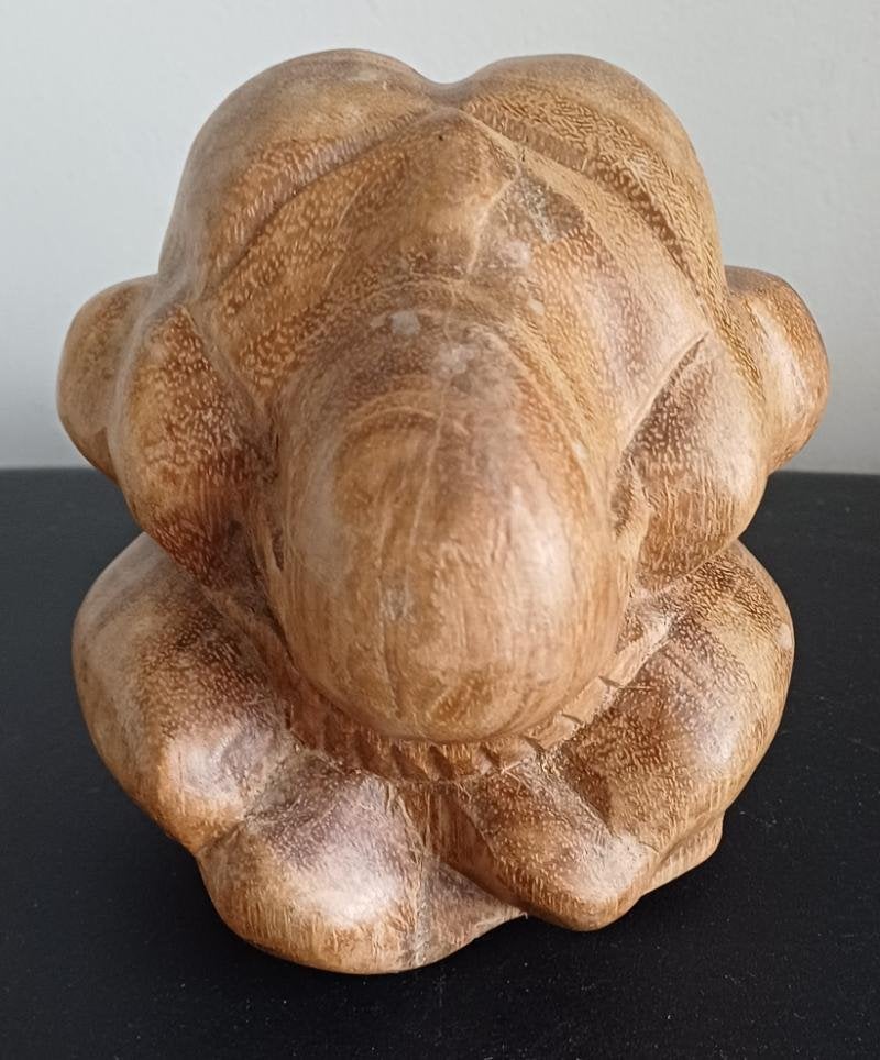 Boeddha beeld geeft een verlegen of bescheiden man aan, Ophalen of Verzenden, Gebruikt, Hout