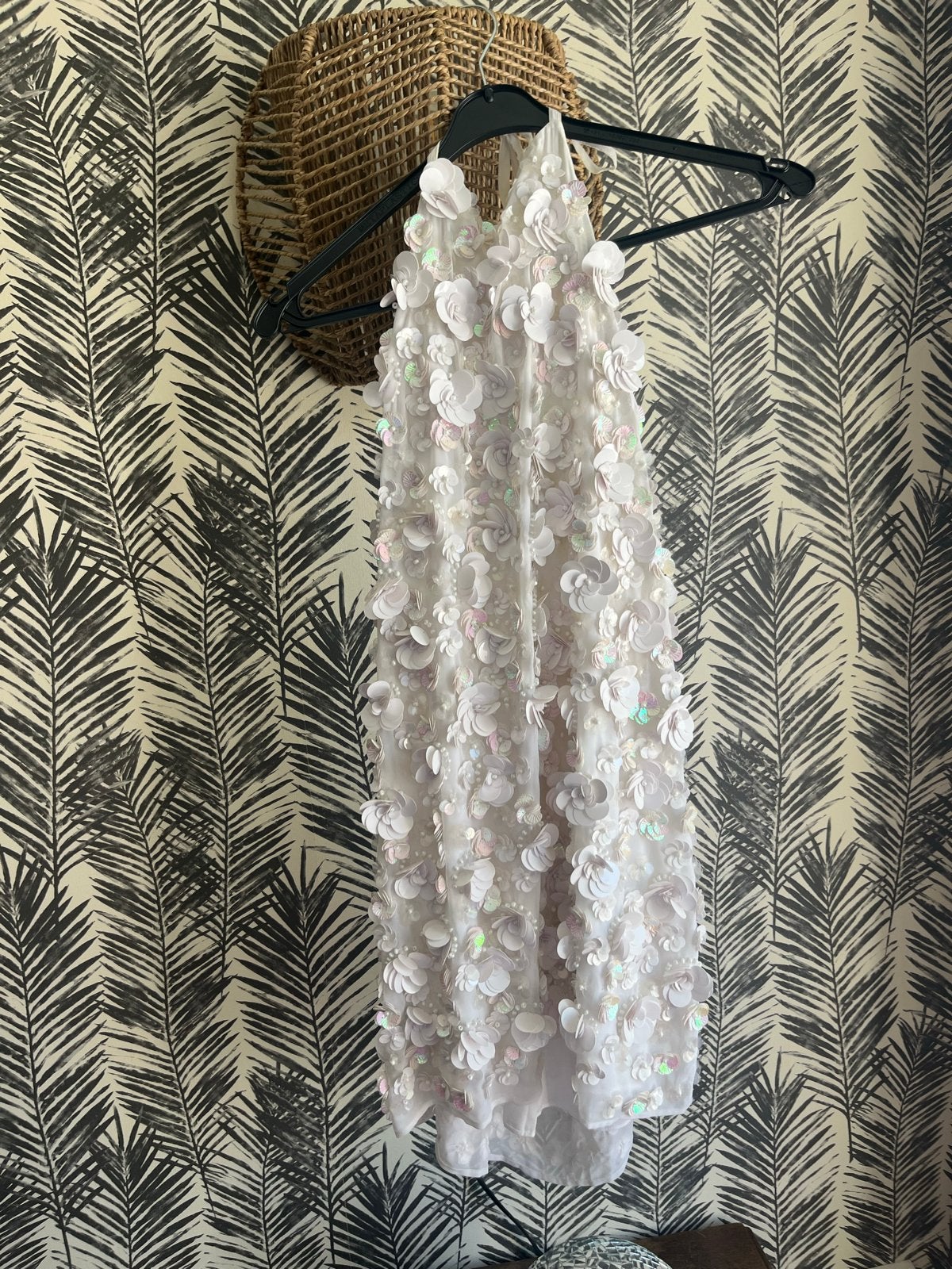 ASOS Pailletten Bloemen Jurk - Perfect voor Feest/Bruiloft, Ophalen of Verzenden, Zo goed als nieuw, Wit, Trouwjurk