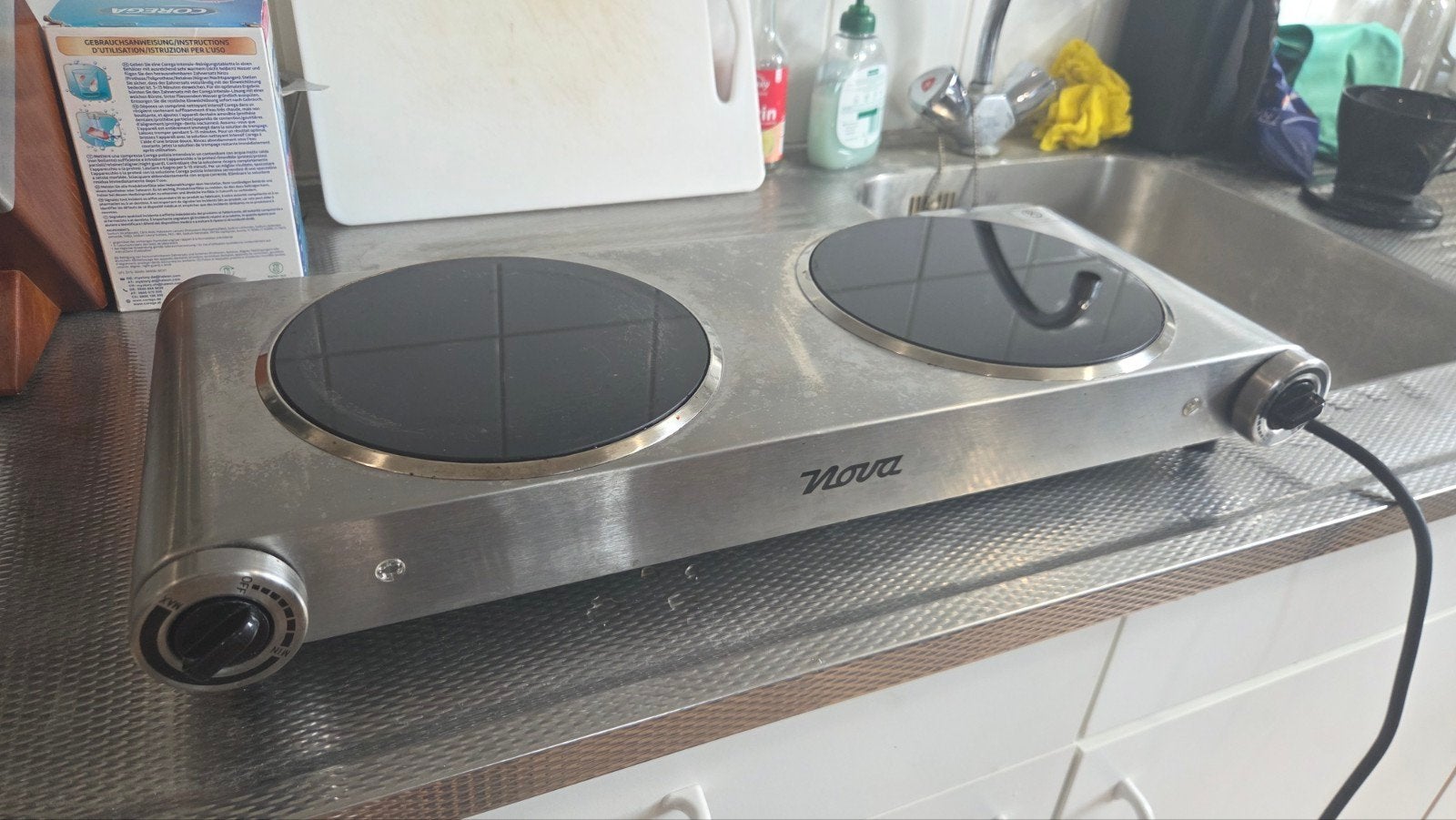 Nova 300200 Dubbele Keramische Kookplaat, Gebruikt, Keramisch, 3 kookzones of minder, Ophalen of Verzenden