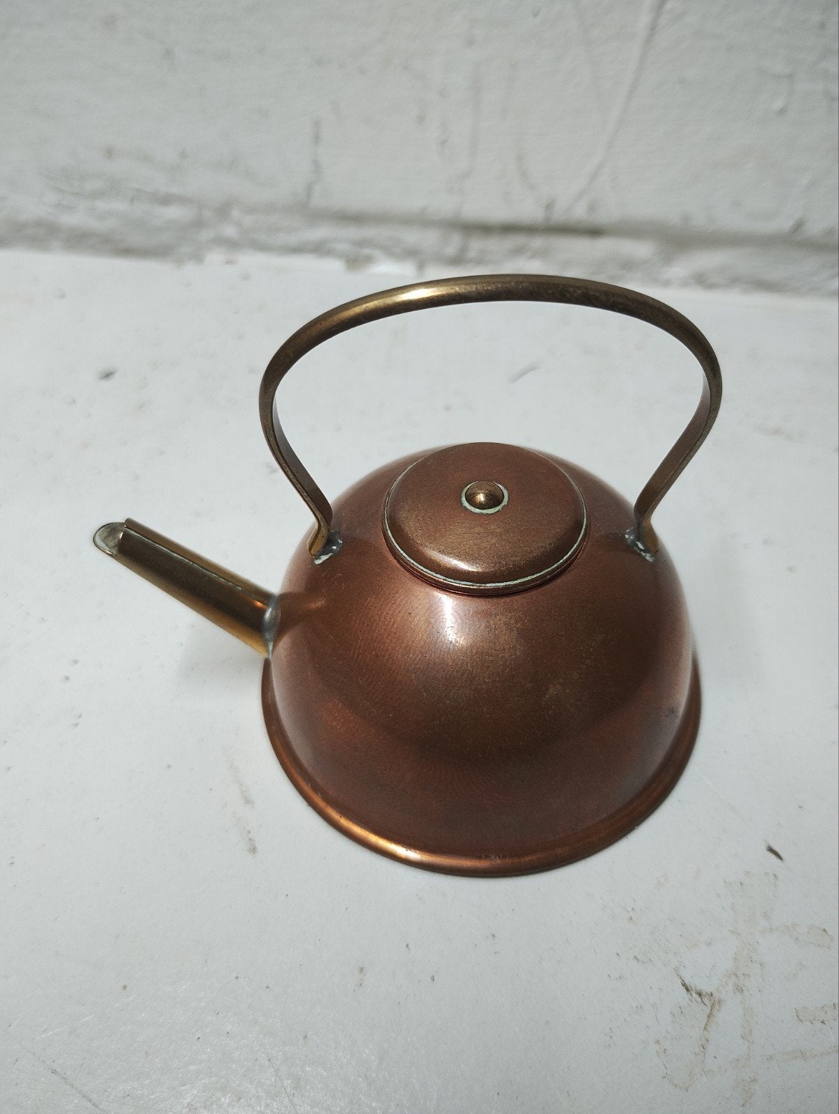 Vintage Koperen Miniatuur Theepot - Decoratief, Antiek en Kunst, Ophalen of Verzenden