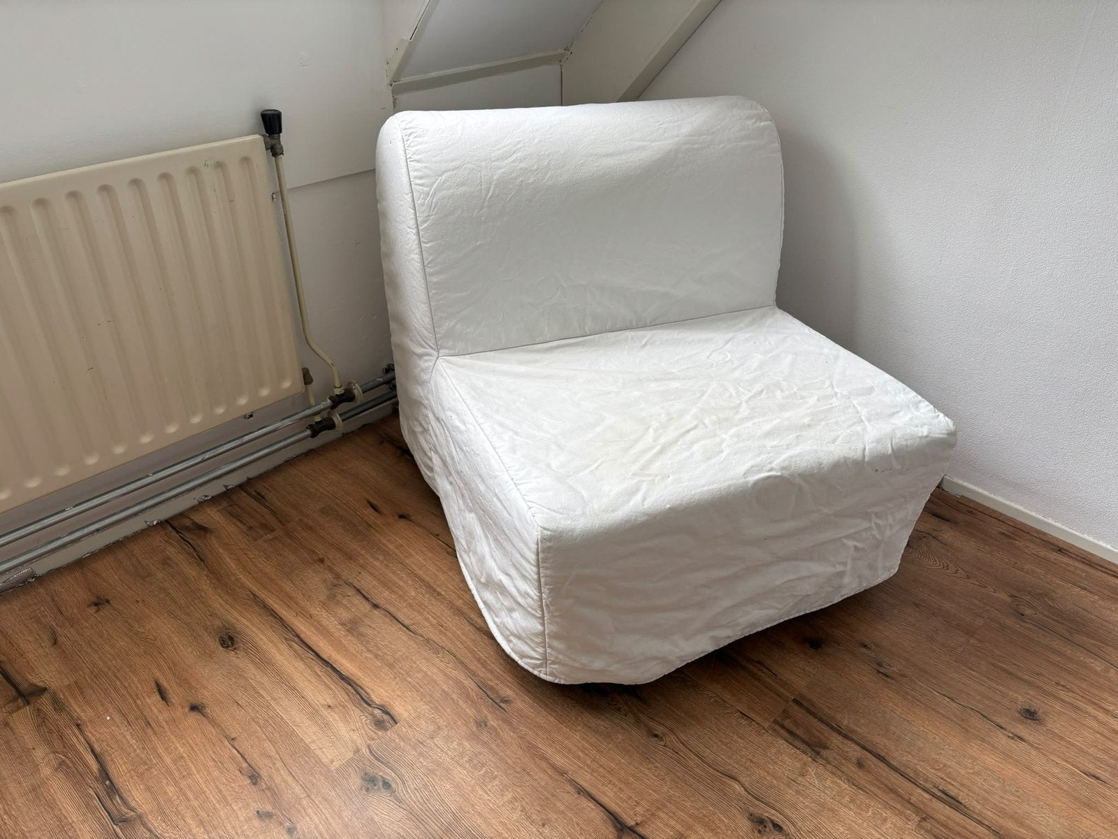 Praktische IKEA Slaapstoel / Logeerbed (Lycksele), Ophalen, 90 cm, Eenpersoons, Wit