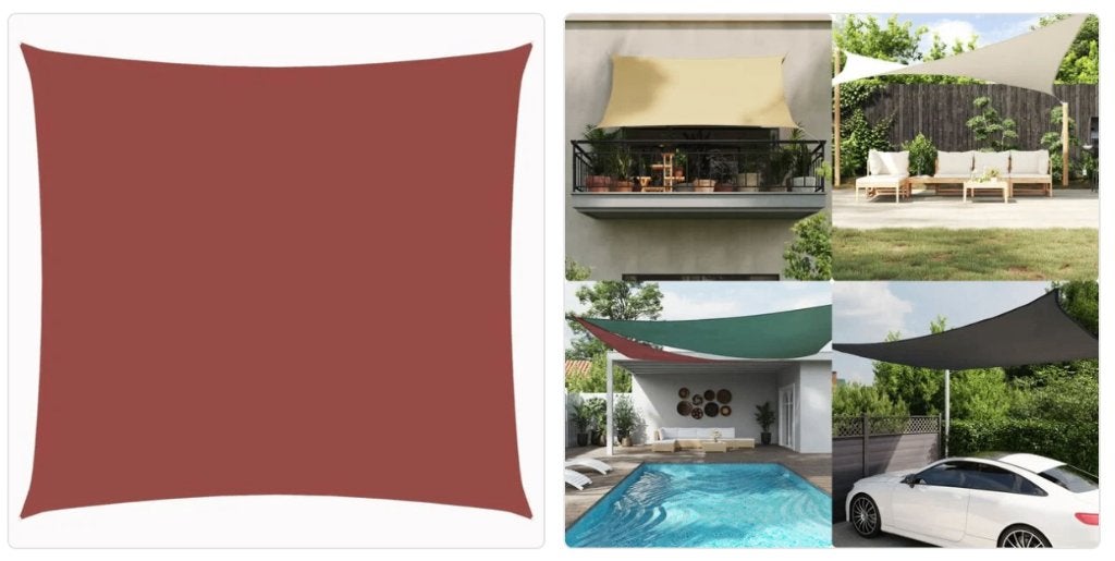 schaduwdoek terracotta kleur 3,6m x 3,6m, Ophalen, Nieuw