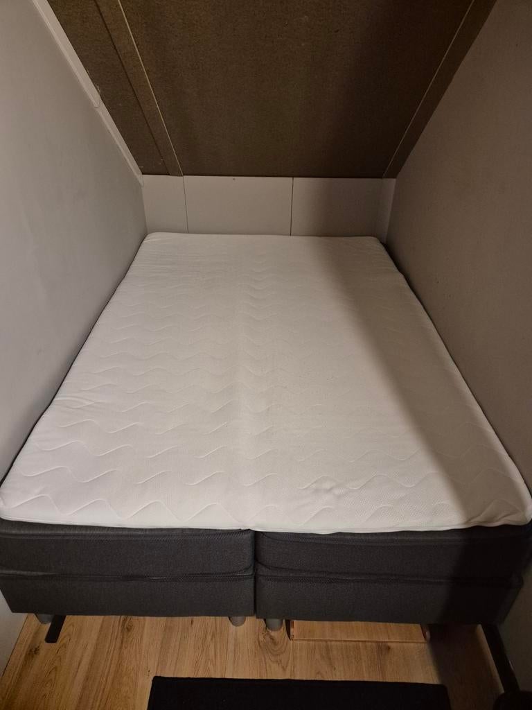 Boxspring combinatie Alta donkergrijs (MOET WEG), Ophalen, Gebruikt, Tweepersoons, 140 cm