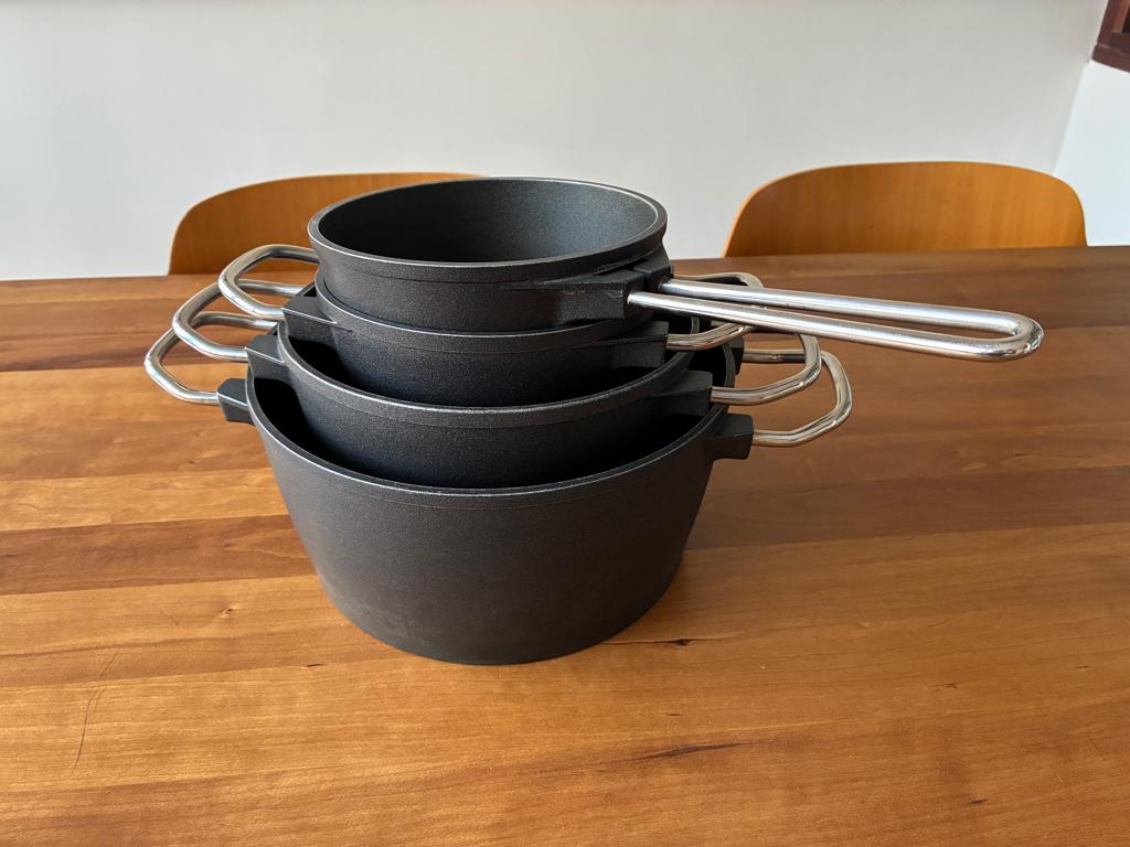 Fissler pannen set keramisch zwart, Ophalen of Verzenden, Gebruikt, Overige materialen, Pannenset