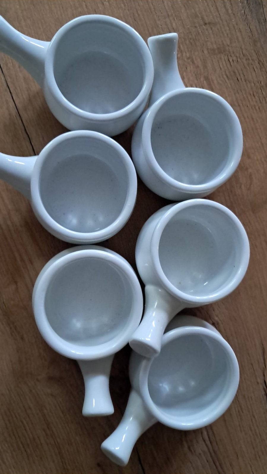 Kleine witte soufflébakjes met handvat - 6 stuks, Ophalen, Steen/keramiek, Wit, Overige typen