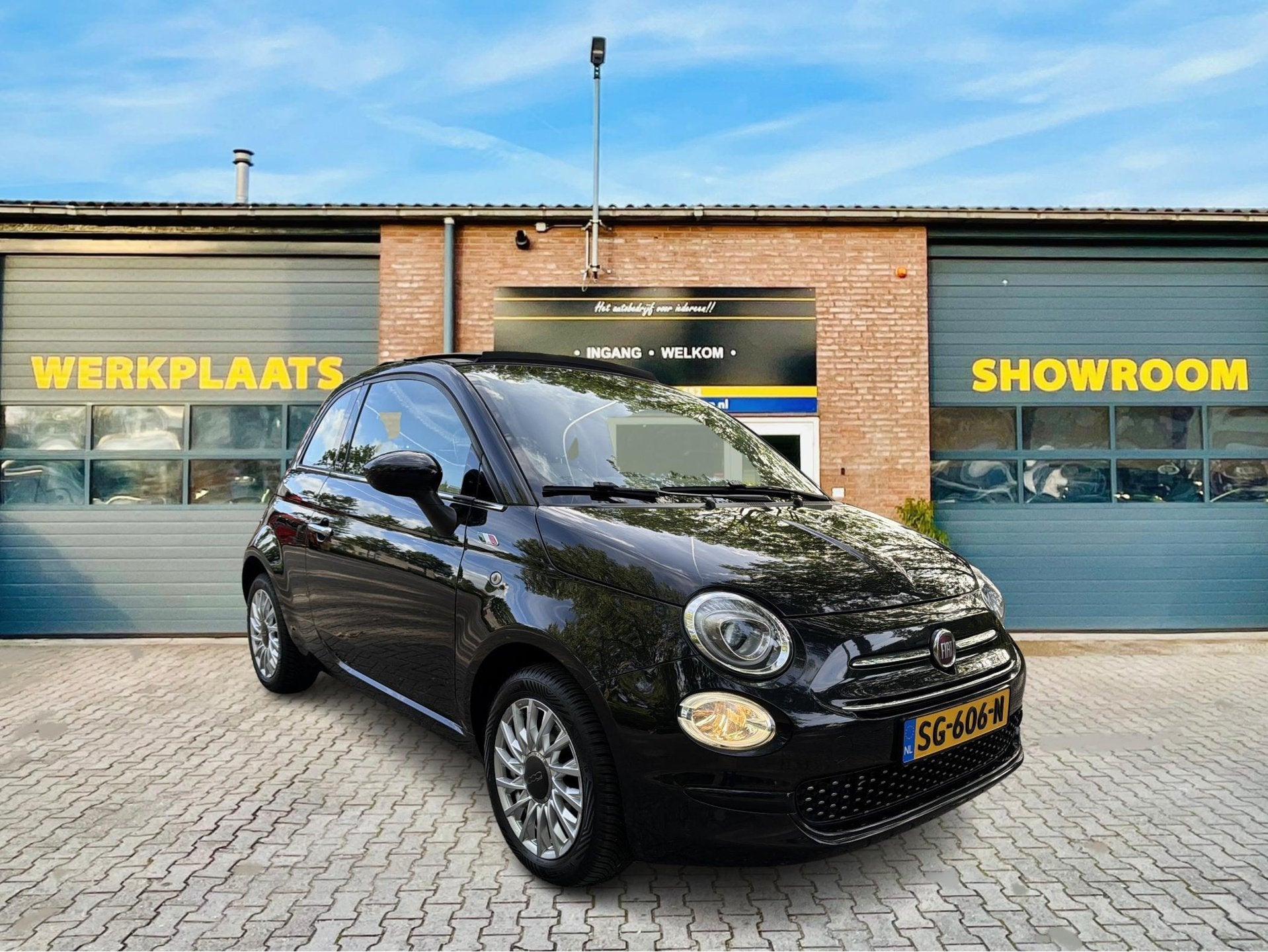 Fiat 500 C Cabrio 0.9 Turbo Lounge. *NL-Auto*Nw mod !*, Gebruikt, Zwart, Origineel Nederlands, Bedrijf