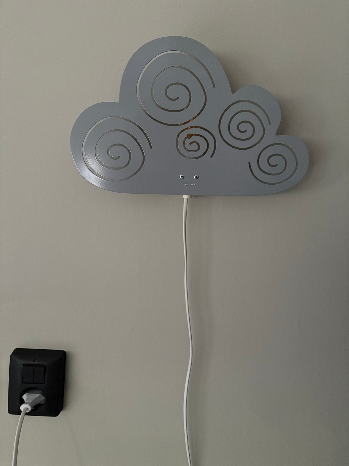 Roommate Wolk Wandlamp - Wolkgrijs, Met snoer/stekker, Gebruikt, Grijs, Overige fittingen