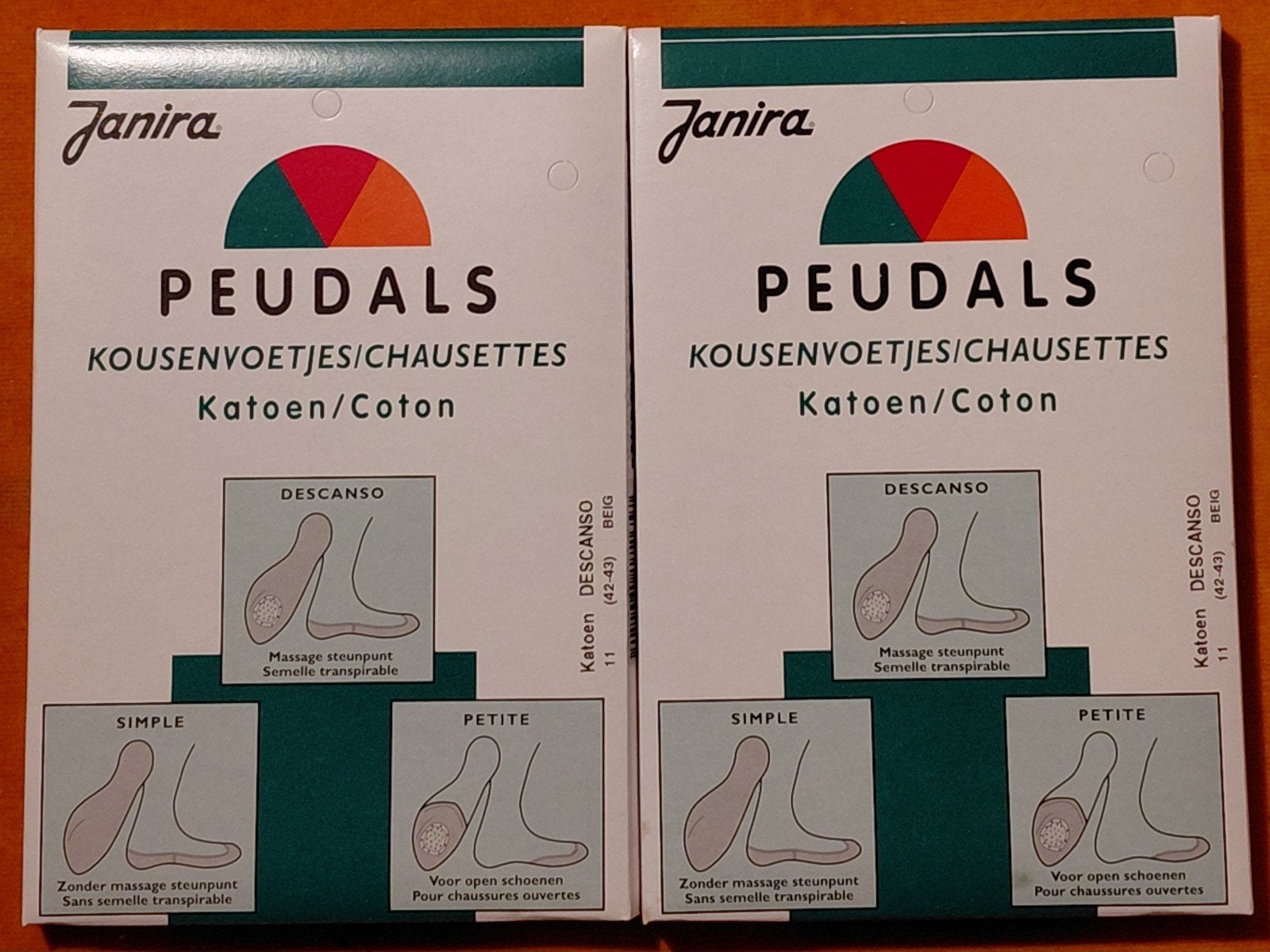 (128)Janira Peudals Kousenvoetjes Katoen Maat 42-43 Beige, Ophalen of Verzenden, Nieuw, Overige maten, Beige