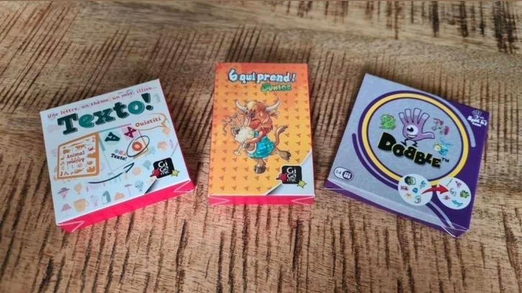 Happy Meal spelletjes Dobble, Texto, 6qui Prend spel, Vijf spelers of meer, Ophalen of Verzenden, Nieuw, Reisspel