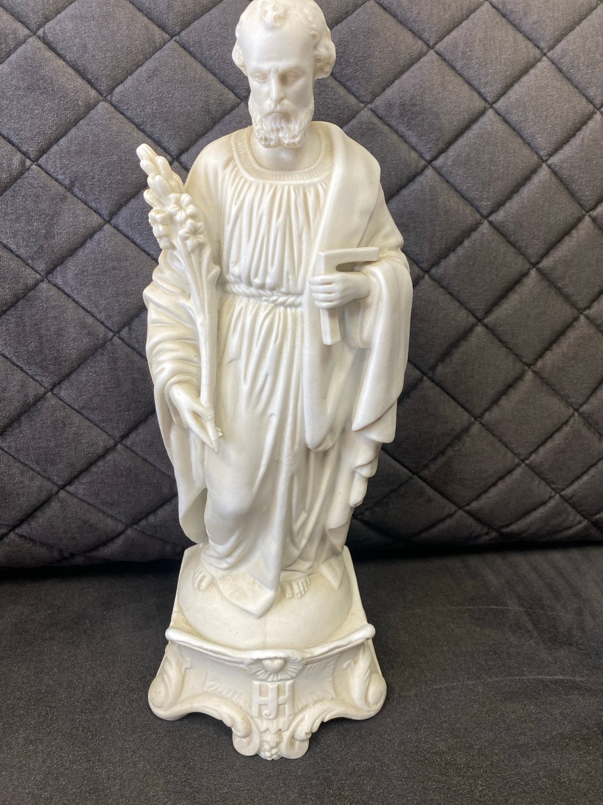 Antiek beeld van Sint Jozef met kindje Jezus, Ophalen of Verzenden