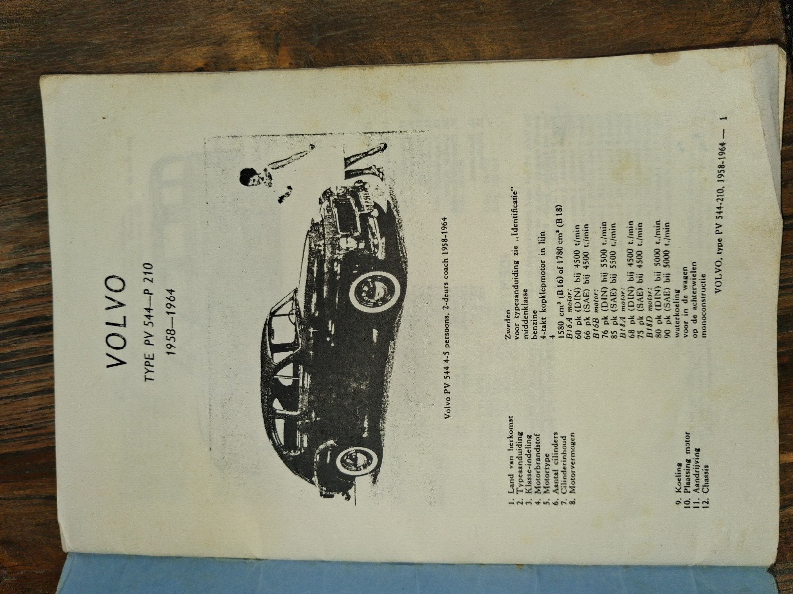 Origineel instructieboekje Volvo PV544 P210 (1958-1964), Ophalen of Verzenden